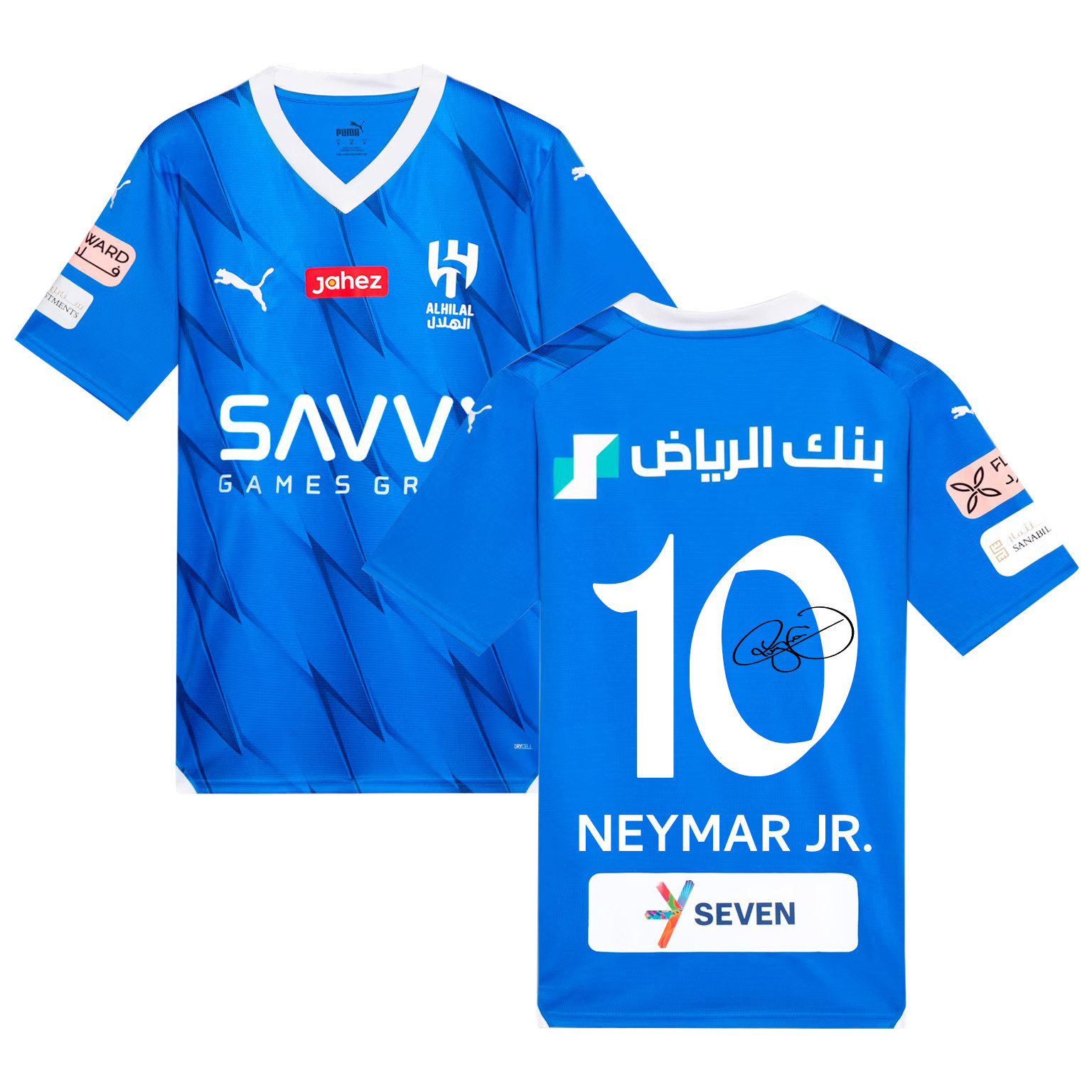 Neymar Jr. 10 Signed Al Hilal SFC 2023-24 Home Jersey – Blue, Men