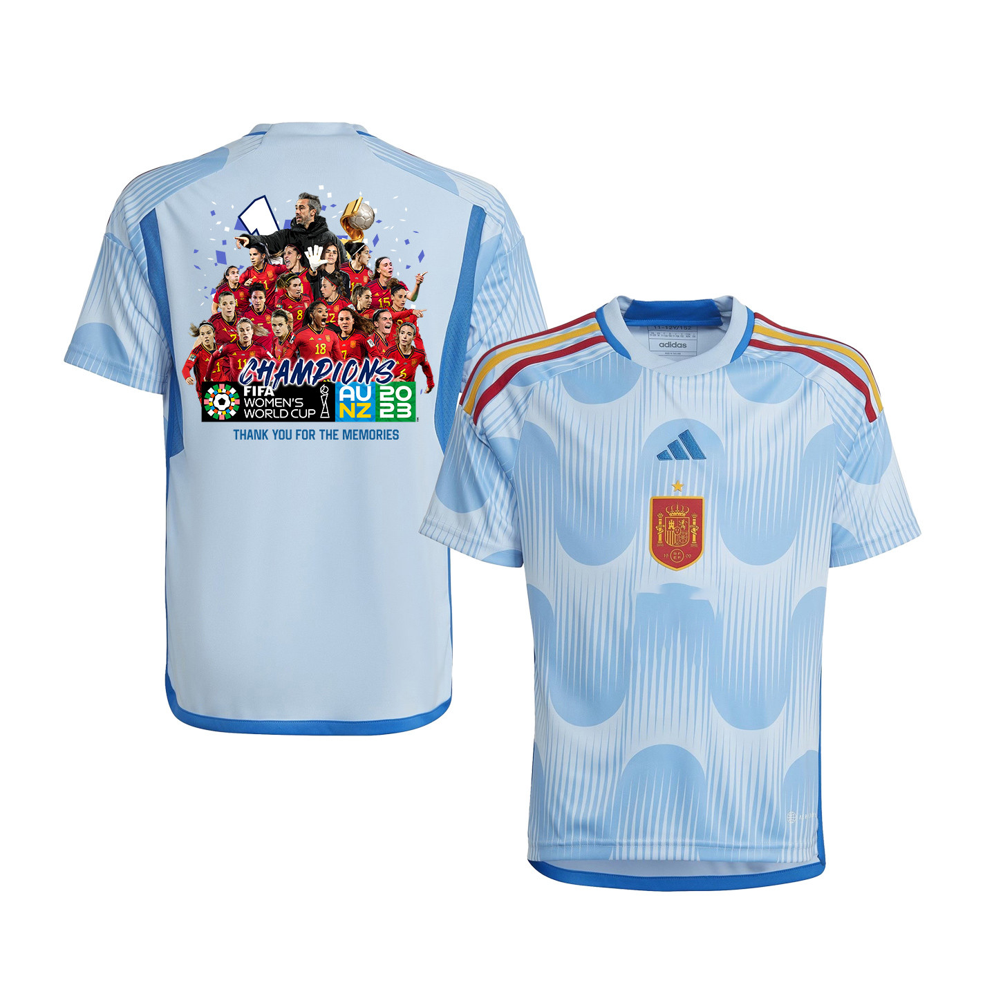 Spain Women's National Team 2023-24 World Cup CHAMPIONS Away YOUTH Jersey – Blue