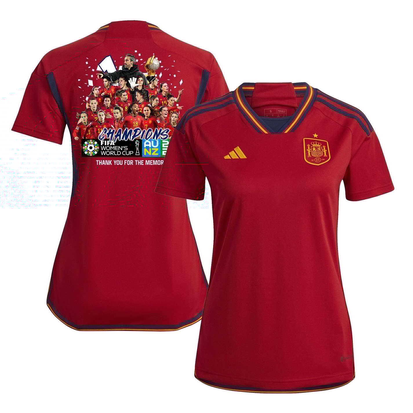 Spain Women's National Team 2023-24 World Cup CHAMPIONS Home Women Jersey – Red