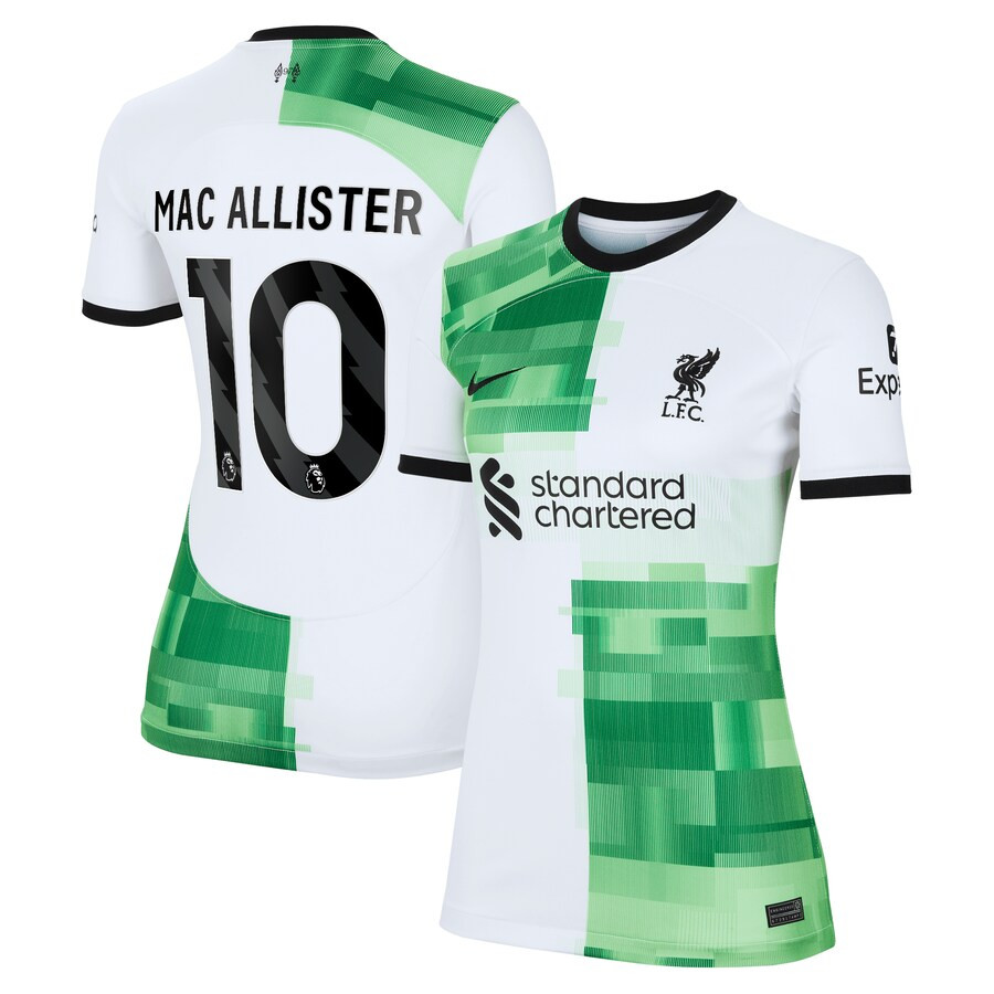 Mac Allister 10 Liverpool 2023/24 Away Women Jersey – White