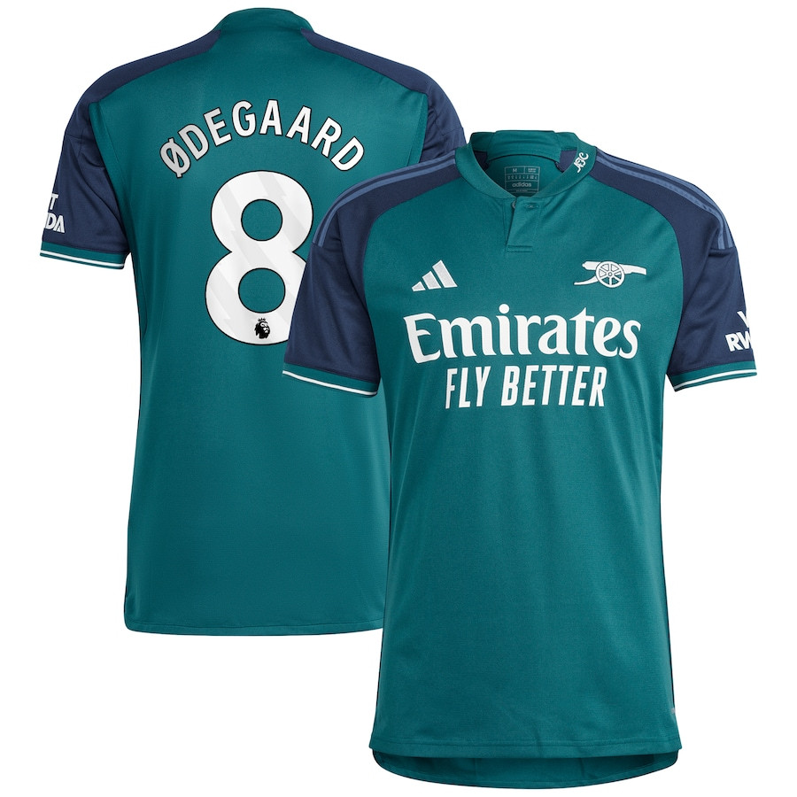 Martin Odegaard 8 Arsenal 2023/24 Third Men Jersey – Green
