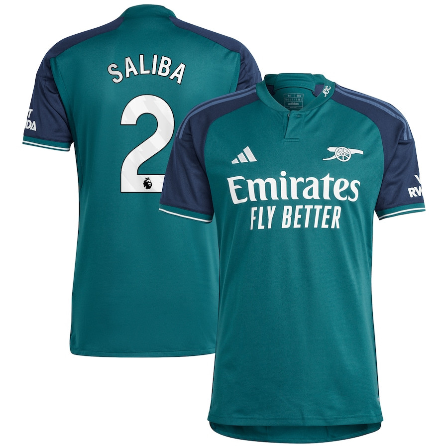 William Saliba 2 Arsenal 2023/24 Third Men Jersey – Green