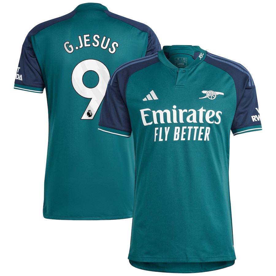 Gabriel Jesus 9 Arsenal 2023/24 Third Men Jersey – Green