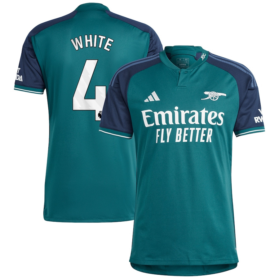 Ben White 4 Arsenal 2023/24 Third Men Jersey – Green