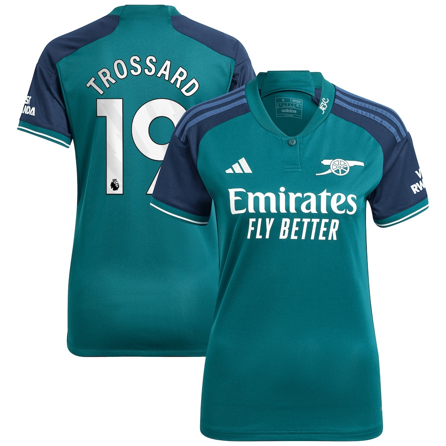 Leandro Trossard 19 Arsenal 2023/24 Third Women Jersey – Green
