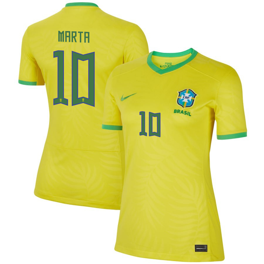 Marta 10 Brazil Women's National Team 2023-24 World Cup Home Women Jersey