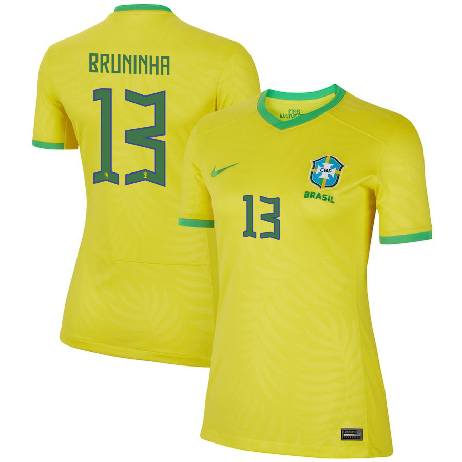 Bruninha 13 Brazil Women's National Team 2023-24 World Cup Home Women Jersey