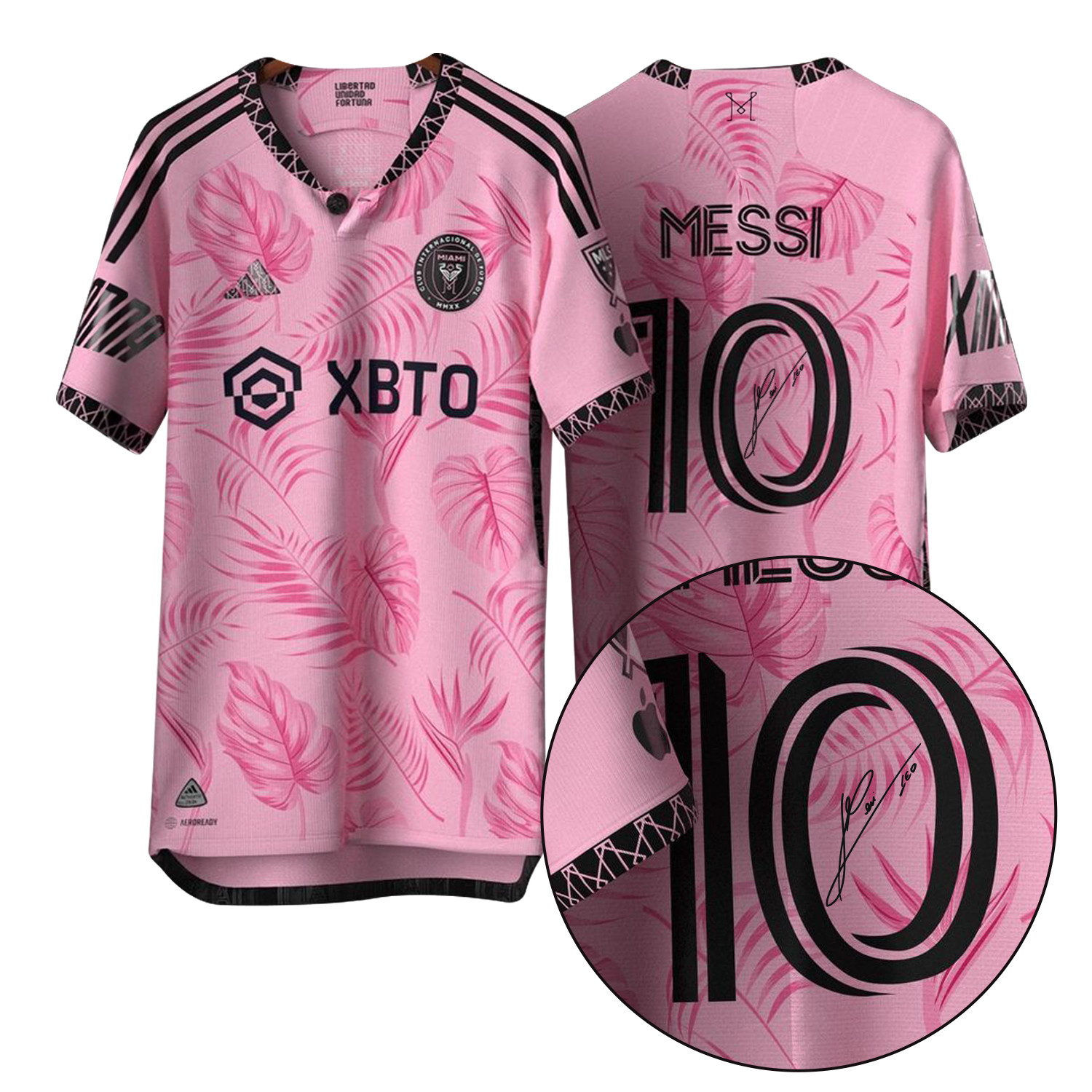 Lionel Messi 10 Signed Inter Miami FC 2023 Tropical Pattern Men Jersey – Pink
