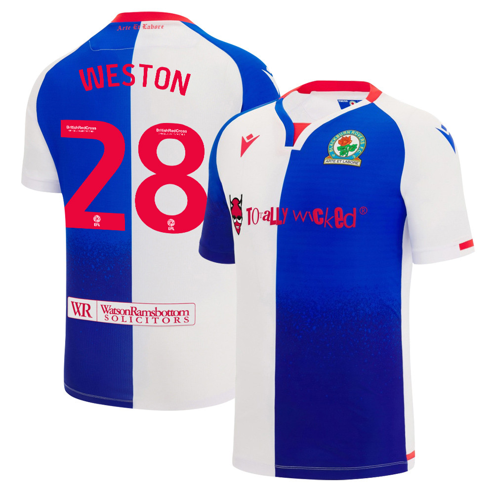 Charlie Weston 28 Blackburn Rovers 2023/24 Home Men Jersey – White Blue