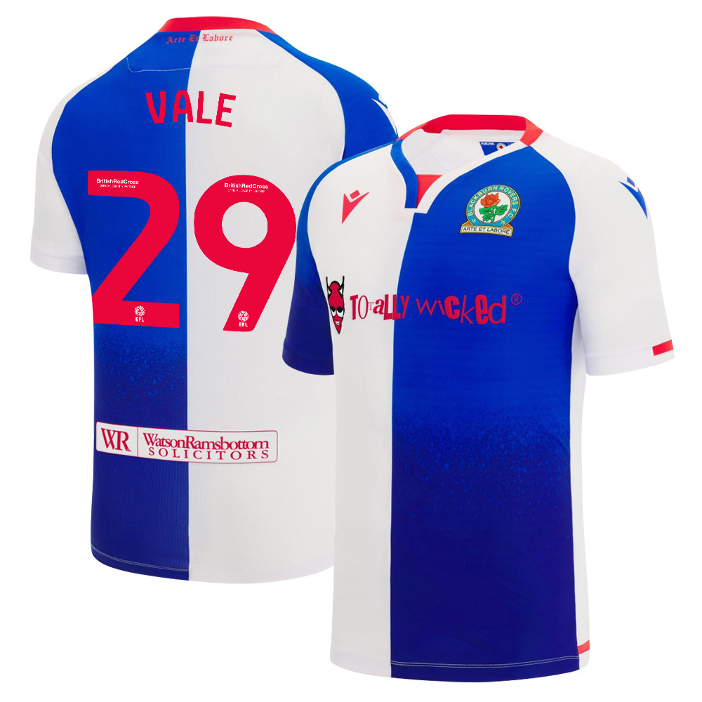 Jack Vale 29 Blackburn Rovers 2023/24 Home Men Jersey – White Blue