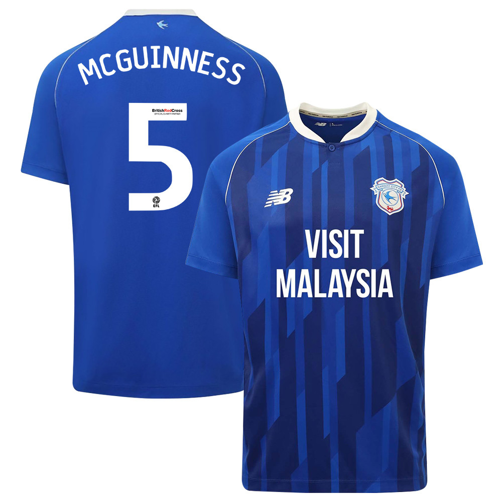Mark McGuinness 5 Cardiff City FC 2023-24 Home Men Jersey – Blue