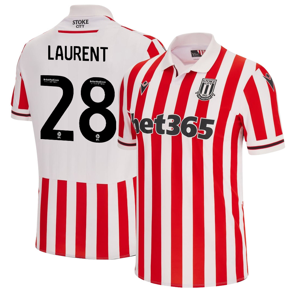 Josh Laurent 28 Stoke City FC 2023/24 Home Men Jersey – White Red