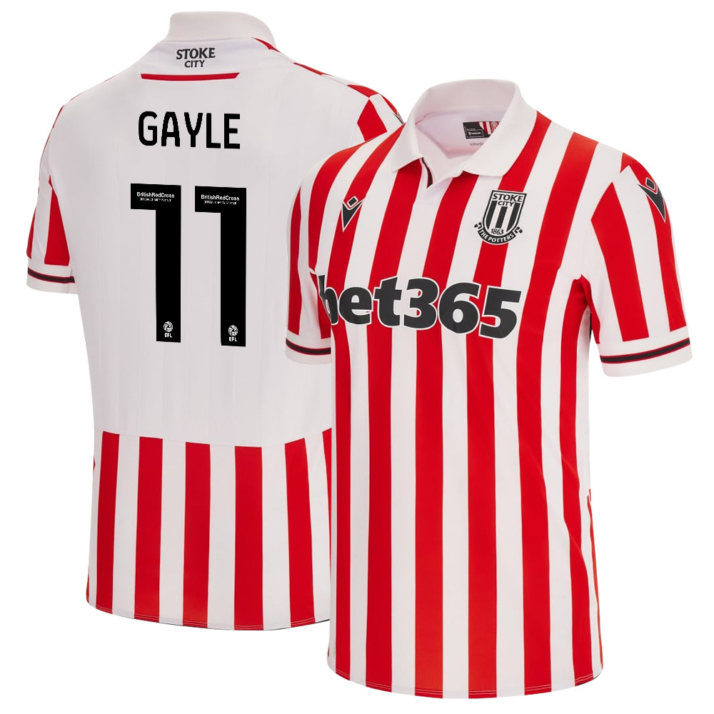 Dwight Gayle 11 Stoke City FC 2023/24 Home Men Jersey – White Red