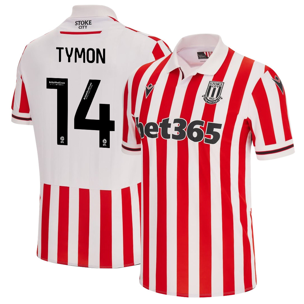 Josh Tymon 14 Stoke City FC 2023/24 Home Men Jersey – White Red