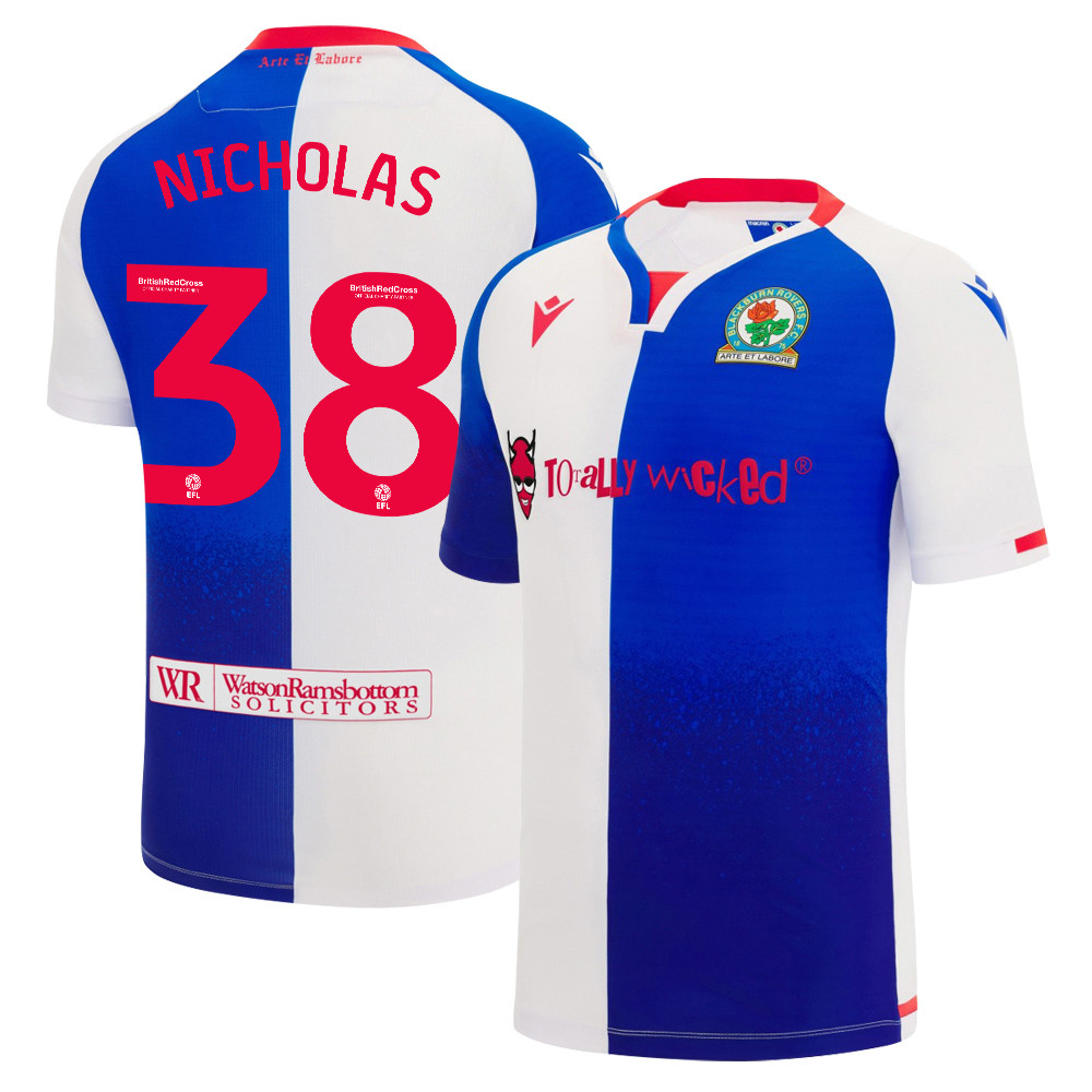 Nicholas Michalski 38 Blackburn Rovers 2023/24 Home Men Jersey – White Blue