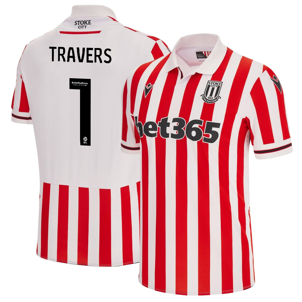 Mark Travers 1 Stoke City FC 2023/24 Home Men Jersey – White Red