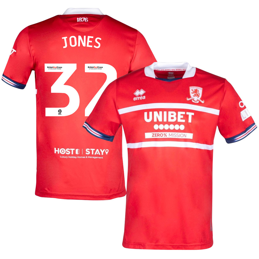 Jamie Jones 32 Middlesbrough FC 2023-24 Home Men Jersey – Red