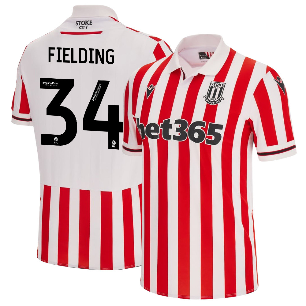 Frank Fielding 34 Stoke City FC 2023/24 Home Men Jersey – White Red