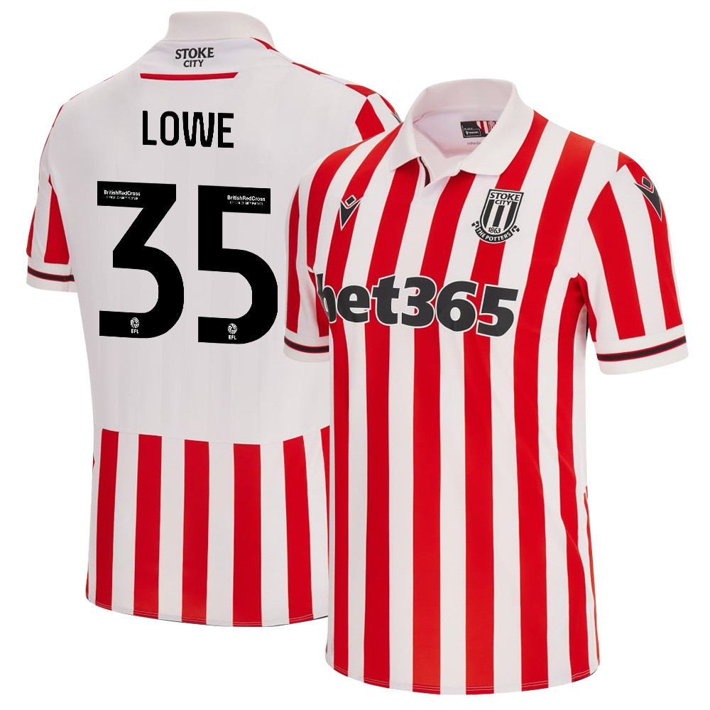 Nathan Lowe 35 Stoke City FC 2023/24 Home Men Jersey – White Red
