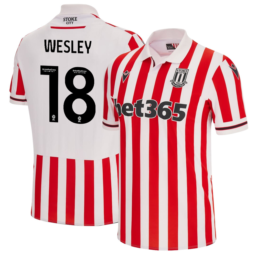 Wesley 18 Stoke City FC 2023/24 Home Men Jersey – White Red