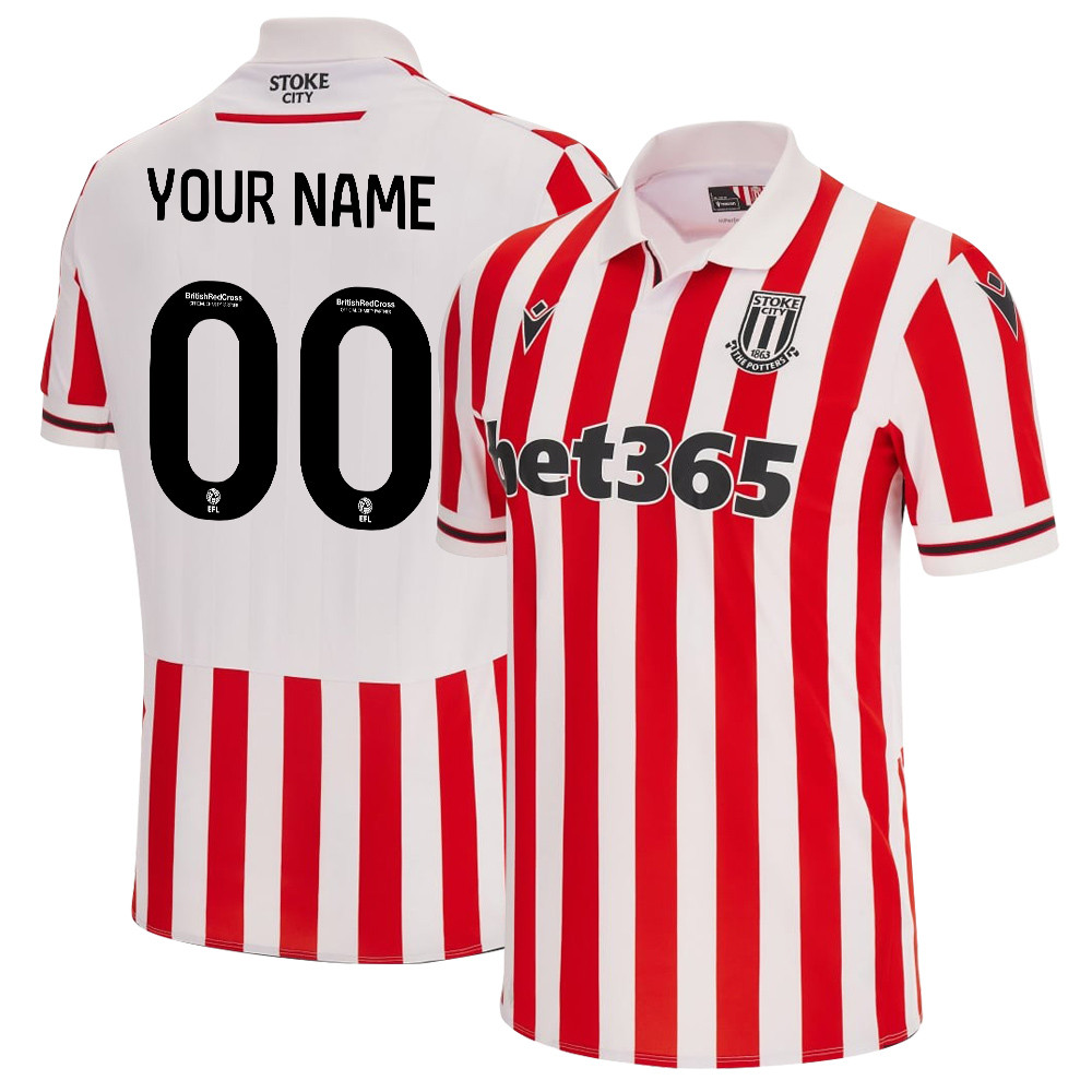 Stoke City FC 2023/24 Home Custom Men Jersey – White Red