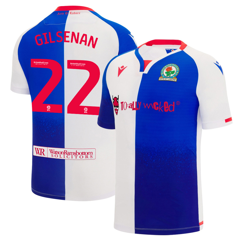 Zak Gilsenan 22 Blackburn Rovers 2023/24 Home Men Jersey – White Blue