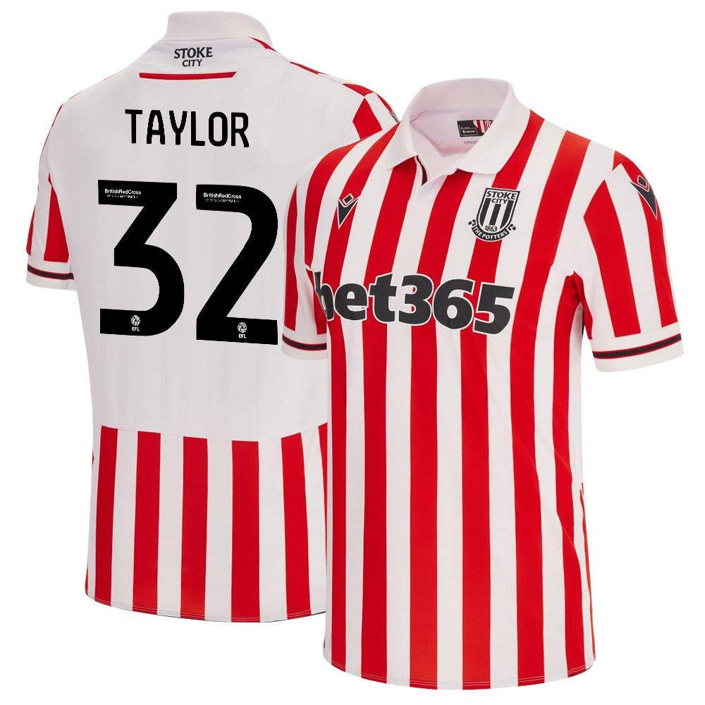 Connor Taylor 32 Stoke City FC 2023/24 Home Men Jersey – White Red