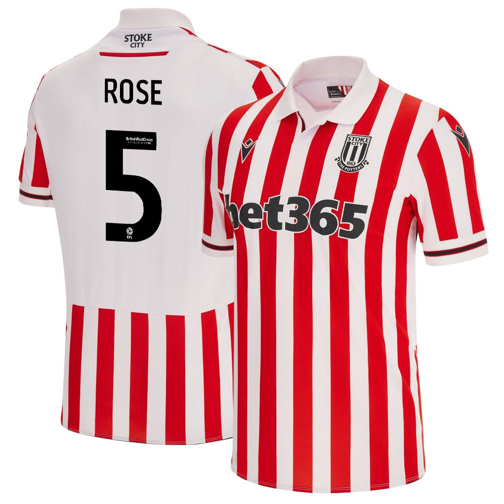 Michael Rose 5 Stoke City FC 2023/24 Home Men Jersey – White Red