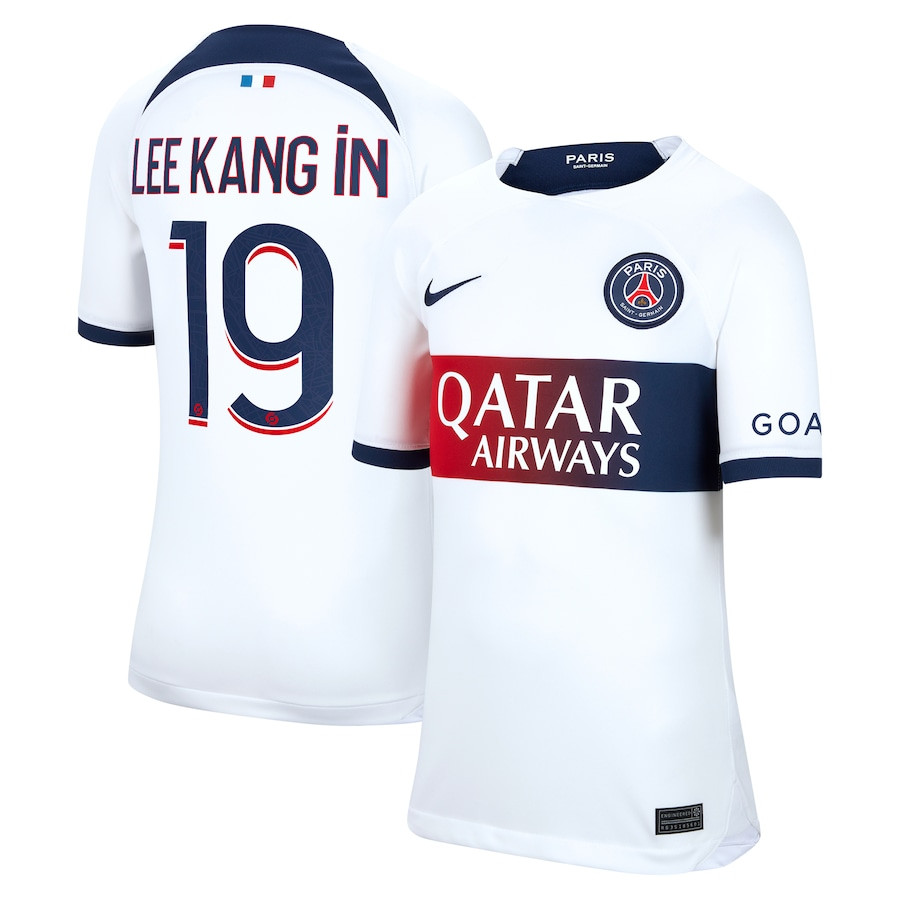 Lee Kang In 19 Paris Saint-Germain 2023/24 Away Youth Jersey – White