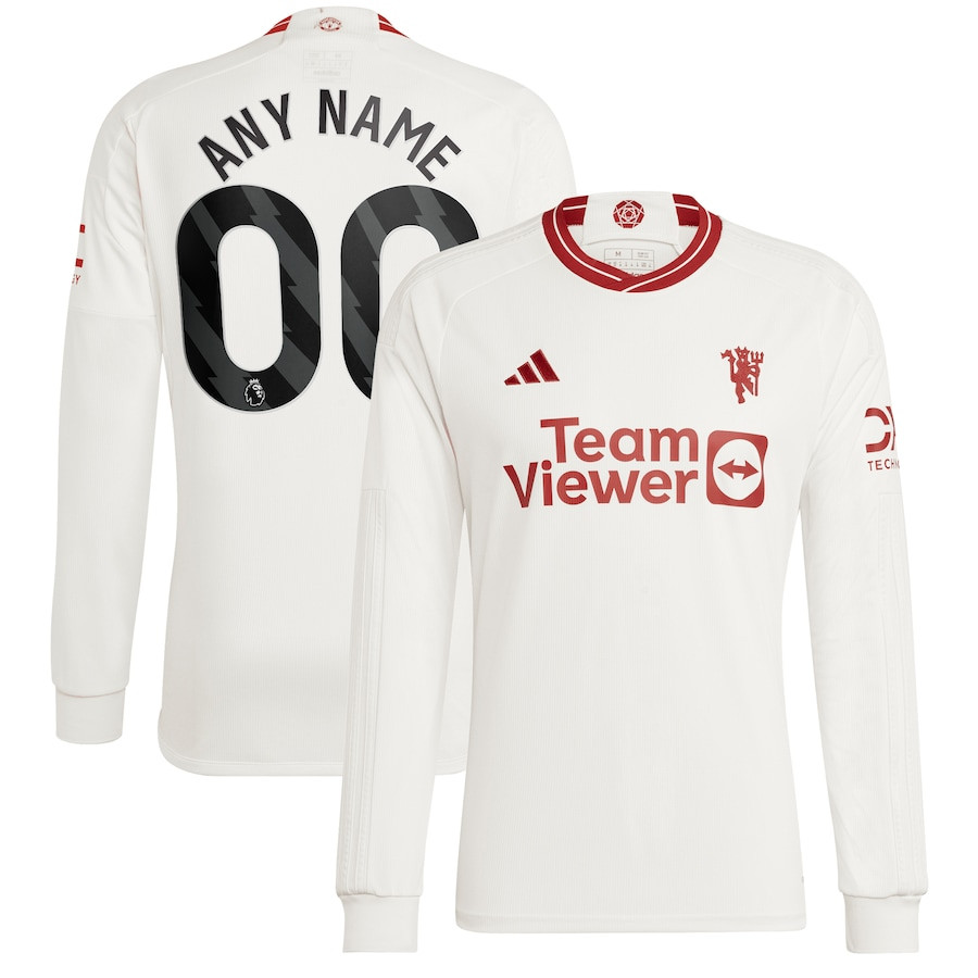 Manchester United 2023/24 Third Long Sleeve Custom Jersey – White