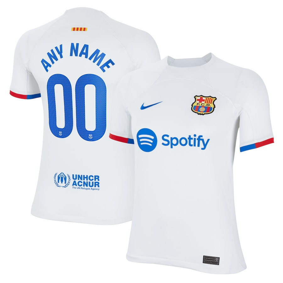 Barcelona 2023/24 Away Custom Youth Jersey – White