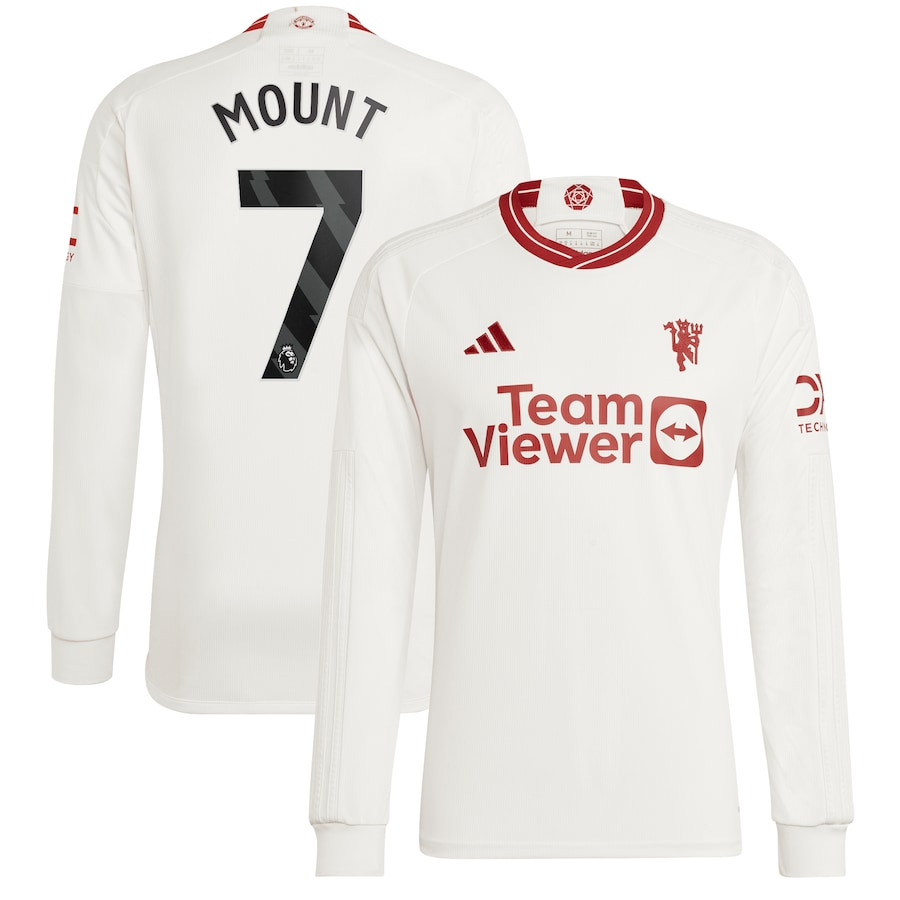 Mason Mount 7 Manchester United 2023/24 Third Long Sleeve Player Jersey – White