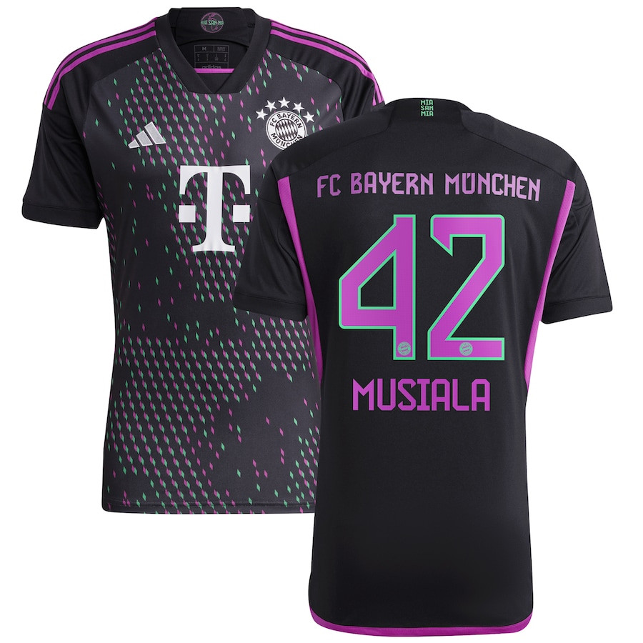Jamal Musiala 42 Bayern Munich 2023/24 Away Men Jersey – Black