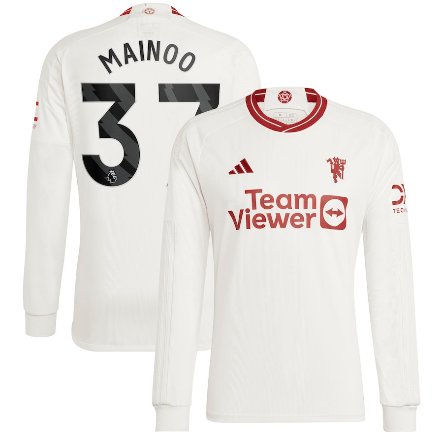 Kobbie Mainoo 37 Manchester United 2023/24 Third Long Sleeve Player Jersey – White