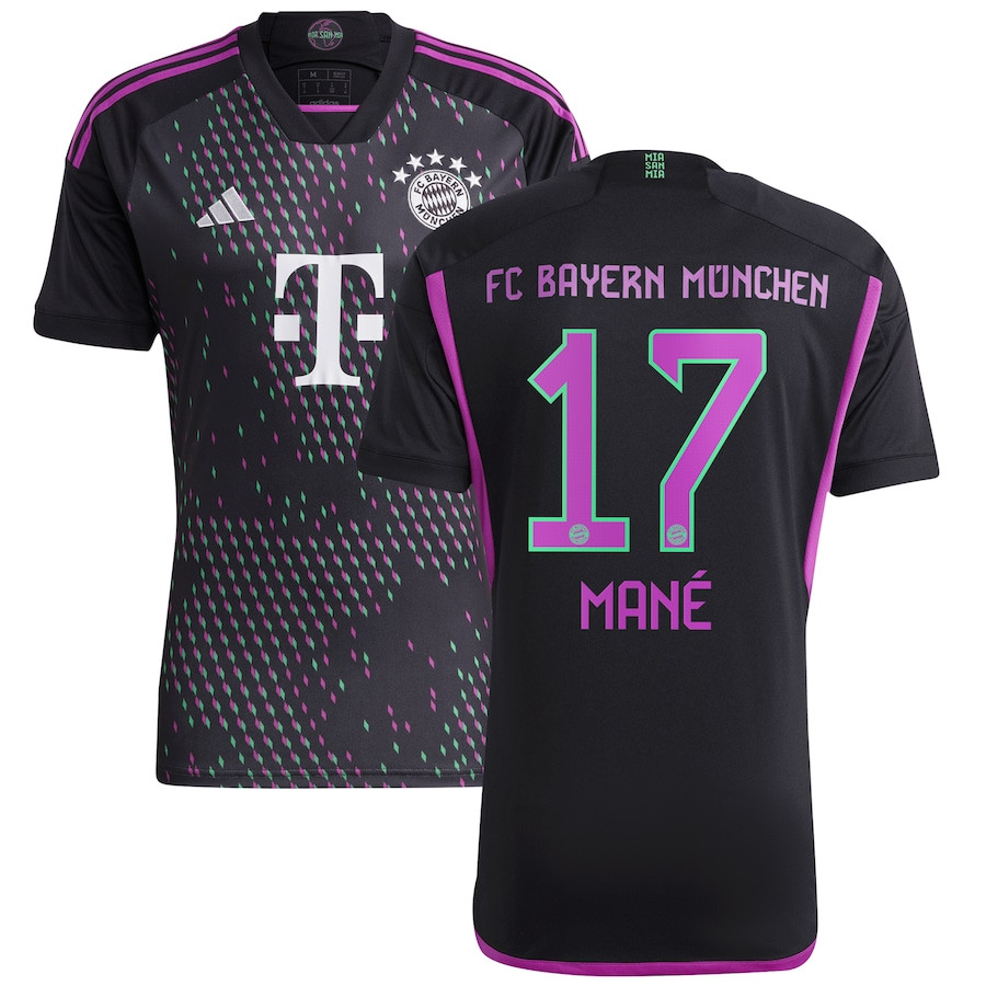 Sadio Man 17 Bayern Munich 2023/24 Away Men Jersey – Black