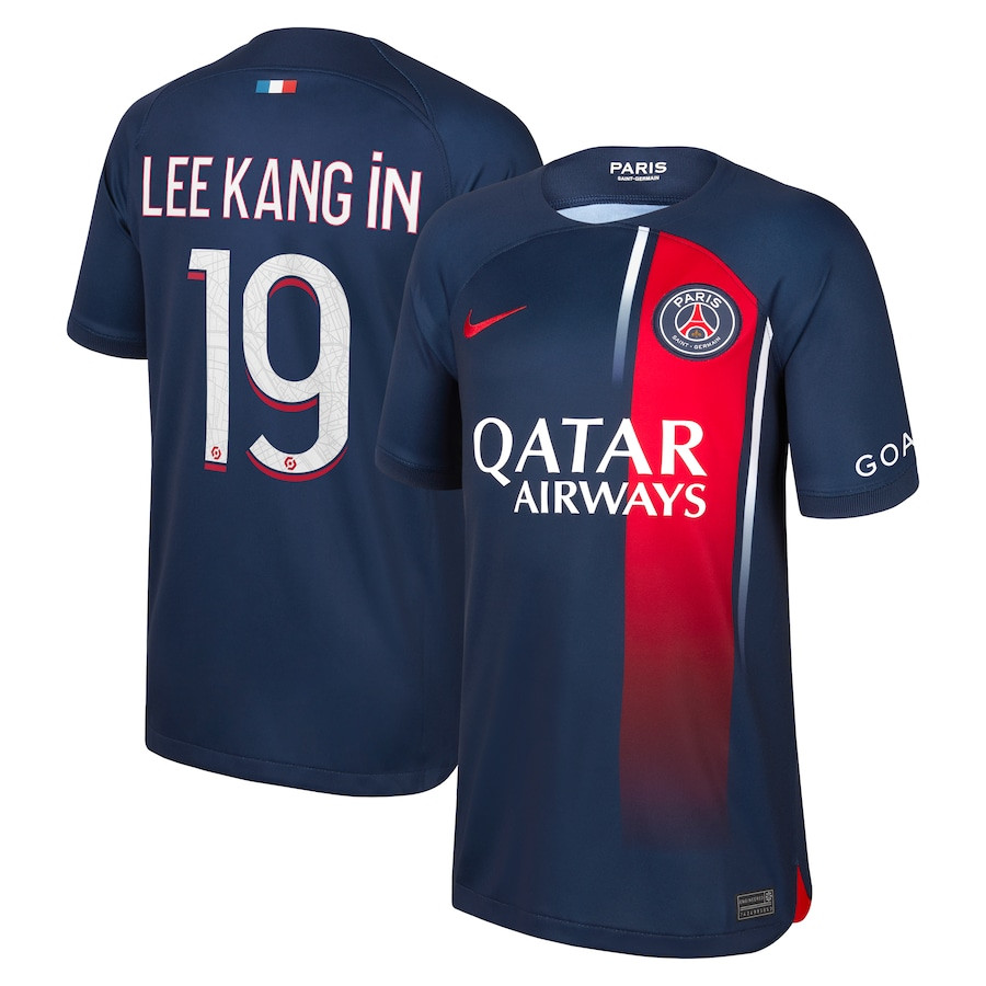 Lee Kang In 19 Paris Saint-Germain 2023/24 Home Youth Jersey – Navy