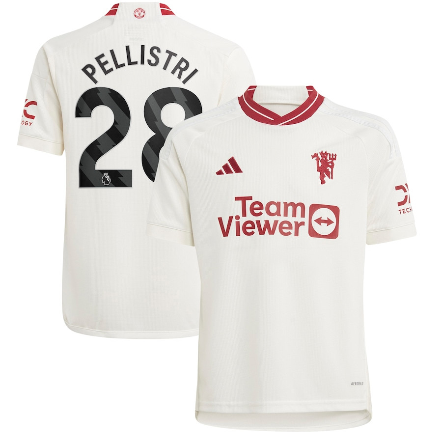 Facundo Pellistri 28 Manchester United Youth 2023/24 Third Player Jersey – White