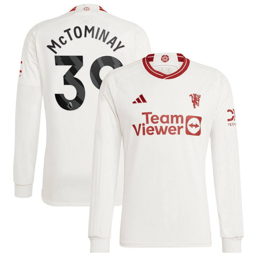 Scott McTominay 39 Manchester United 2023/24 Third Long Sleeve Player Jersey – White