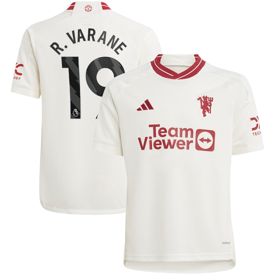 Raphael Varane 19 Manchester United Youth 2023/24 Third Player Jersey – White