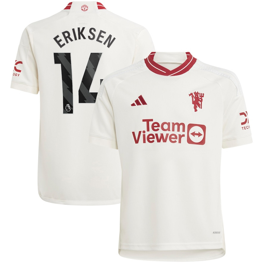 Christian Eriksen 14 Manchester United Youth 2023/24 Third Player Jersey – White