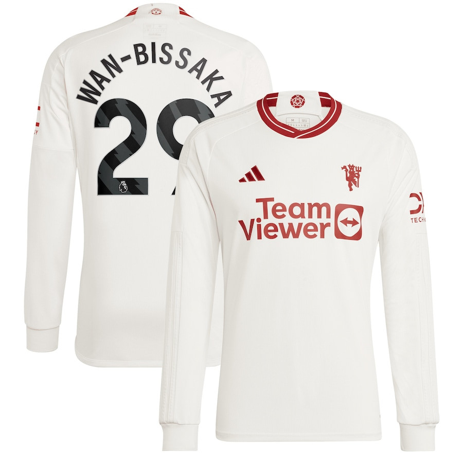 Aaron Wan-Bissaka 29 Manchester United 2023/24 Third Long Sleeve Player Jersey – White