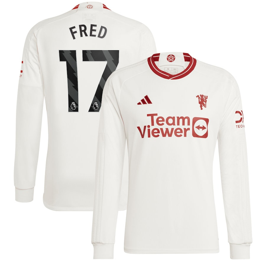 Fred 17 Manchester United 2023/24 Third Long Sleeve Player Jersey – White