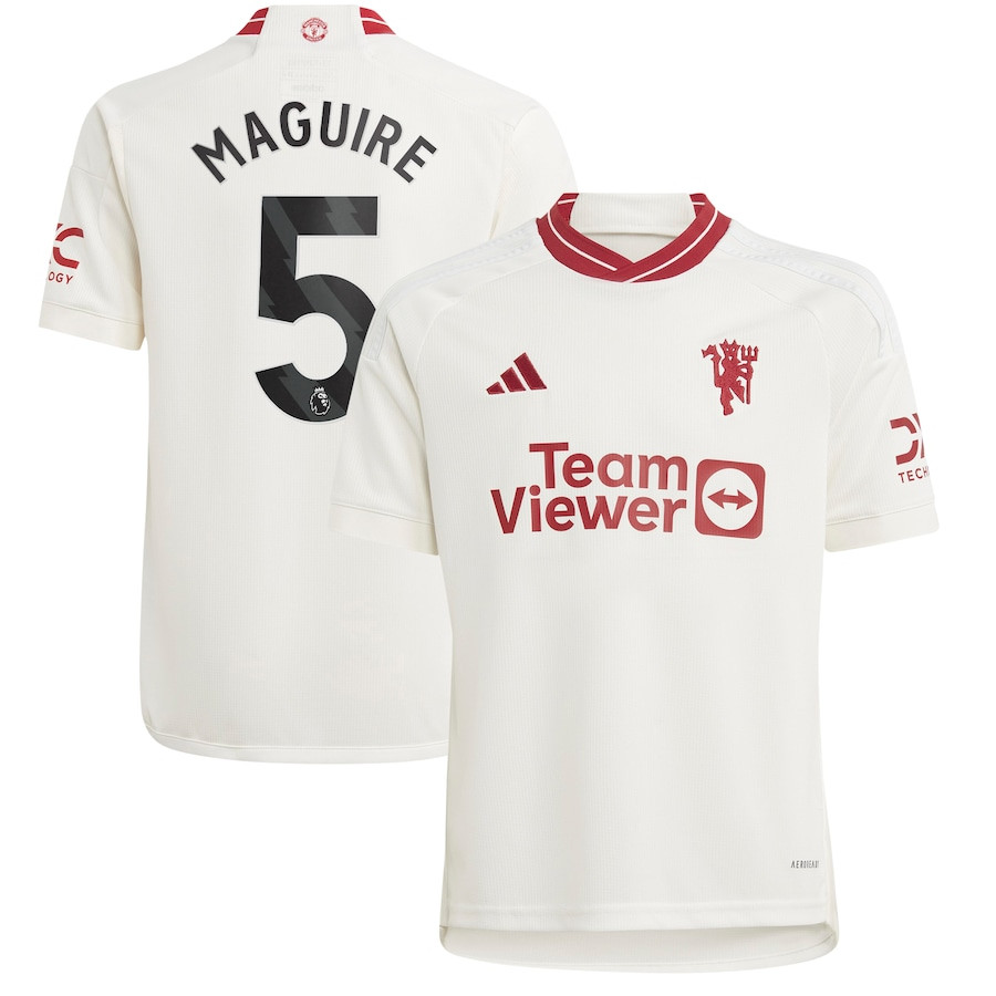 Harry Maguire 5 Manchester United Youth 2023/24 Third Player Jersey – White