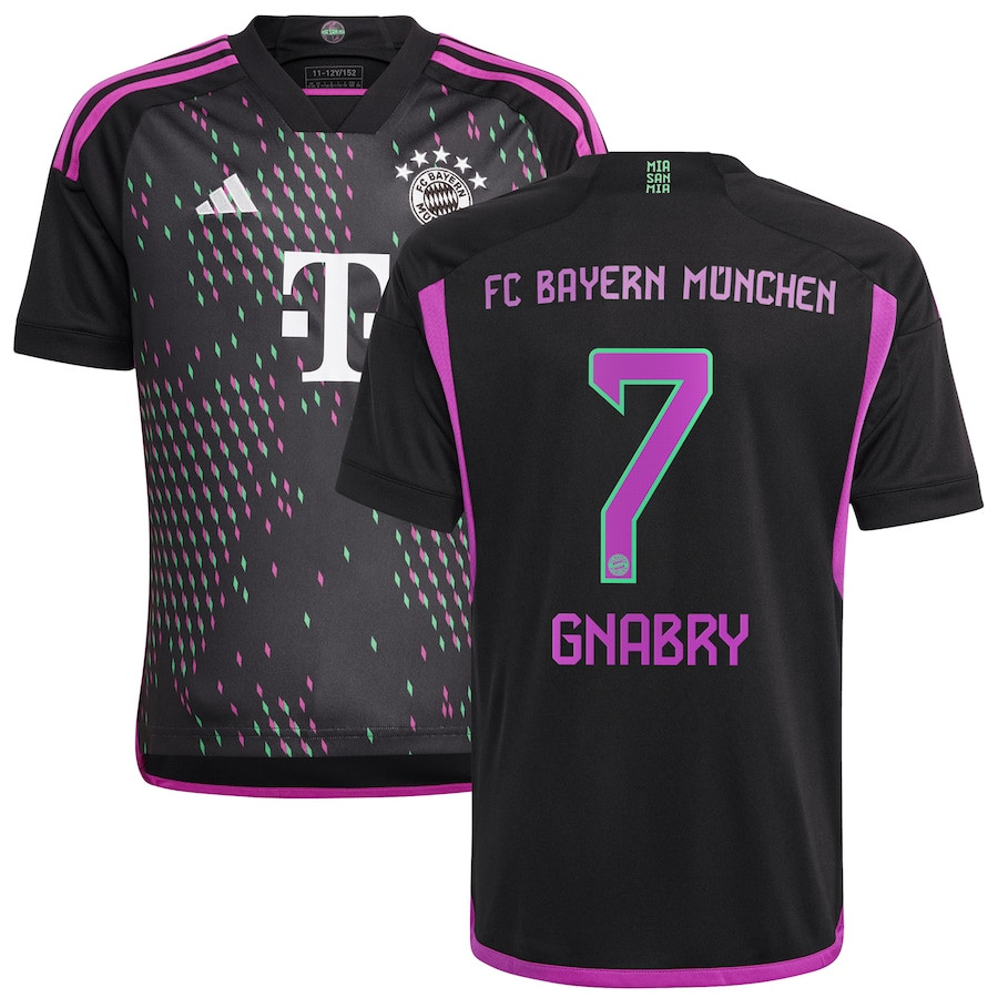 Serge Gnabry 7 Bayern Munich 2023/24 Away Youth Jersey – Black