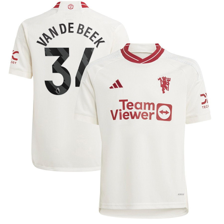 Donny Van De Beek 34 Manchester United Youth 2023/24 Third Player Jersey – White