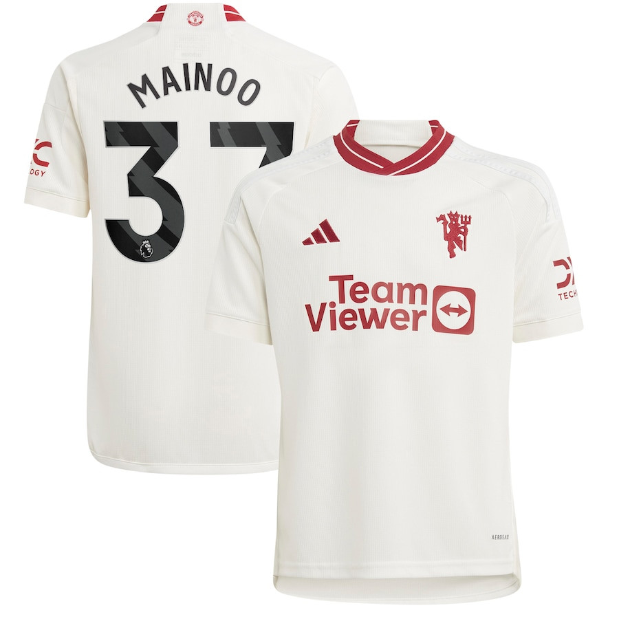 Kobbie Mainoo 37 Manchester United Youth 2023/24 Third Player Jersey – White