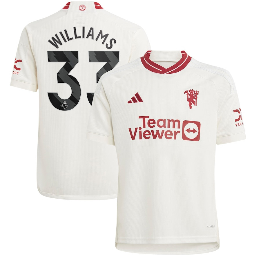 Brandon Williams 33 Manchester United Youth 2023/24 Third Player Jersey – White