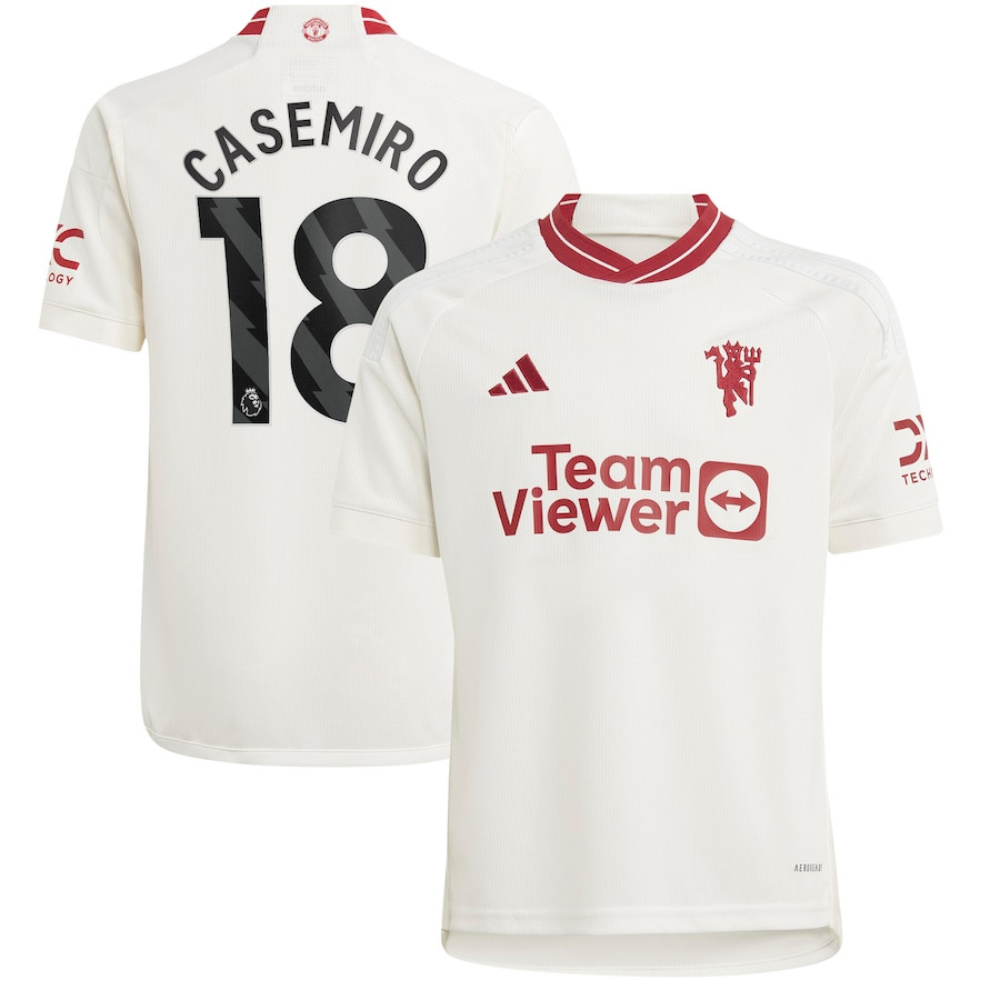 Casemiro 18 Manchester United Youth 2023/24 Third Player Jersey – White