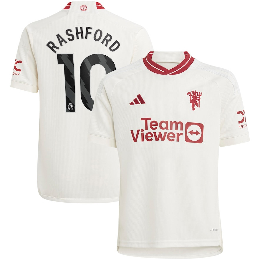 Marcus Rashford 10 Manchester United Youth 2023/24 Third Player Jersey – White