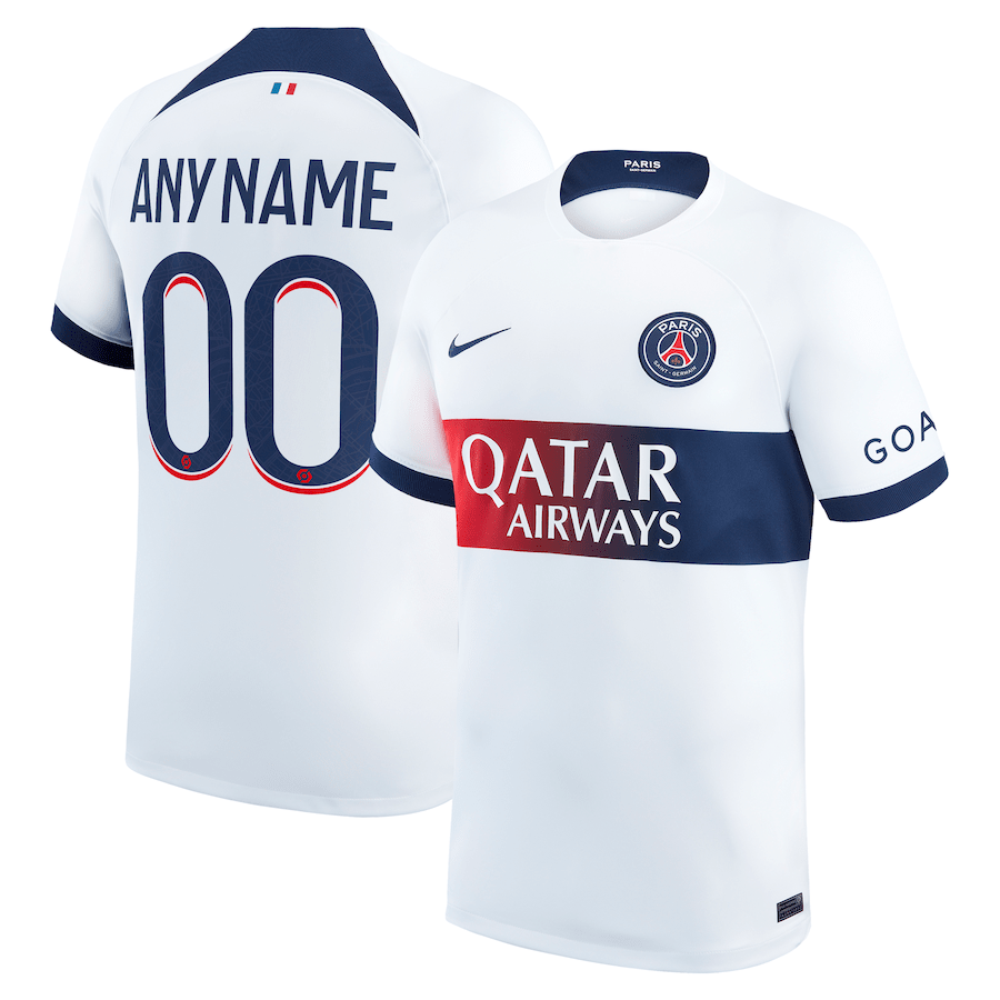 Paris Saint-Germain 2023/24 Away Custom Men Jersey – White